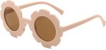 Round flower Sunglasses for Kids Girl Boys Matte Coloful Sunflower Shades Outdoors UV400 Protection Eyewear