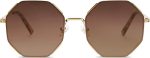 Sunglasses for Women Men Classic Retro Polygon Shades UV400