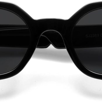 Retro Polarized Hexagon Sunglasses for Women Men, UV400 Trendy Rectangle 70s 80s 90s Shades