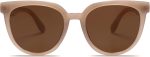 Trendy Cat Eye Round Polarized Sunglasses for Women Fashion UV Protection Sunnies Sunglasses