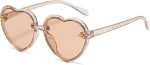 Kids Heart Sunglasses Heart Shaped Sunglasses Cute Kids Eyewear for Pool Beach Outdoor Age 3-10 Years