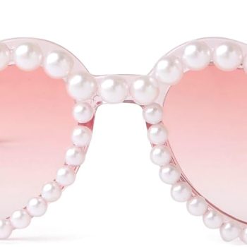 Heart Sunglaskses Kids Cute Pearl Heart Shaped Sunglasses for Girls Age 3-8