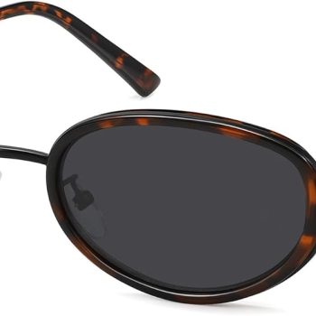 Oval Sunglasses for Small Faces Metal Frame,UV Protection,Retro Design,Women Men Fashion Eyewear for Daily/Outdoor Use