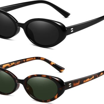 Retro Oval Sunglasses for Women Men Fashion Small Oval Sunglasses 90s Vintage Shades