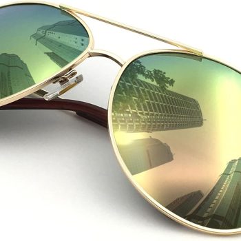 Premium Military Style Classic Aviator Sunglasses, Polarized, 100% UV protection for Men Women