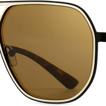 Polygon Aviator Sunglasses for Men Polarized Trendy Square Sun Glasses Retro Pilot Shades UV Protection